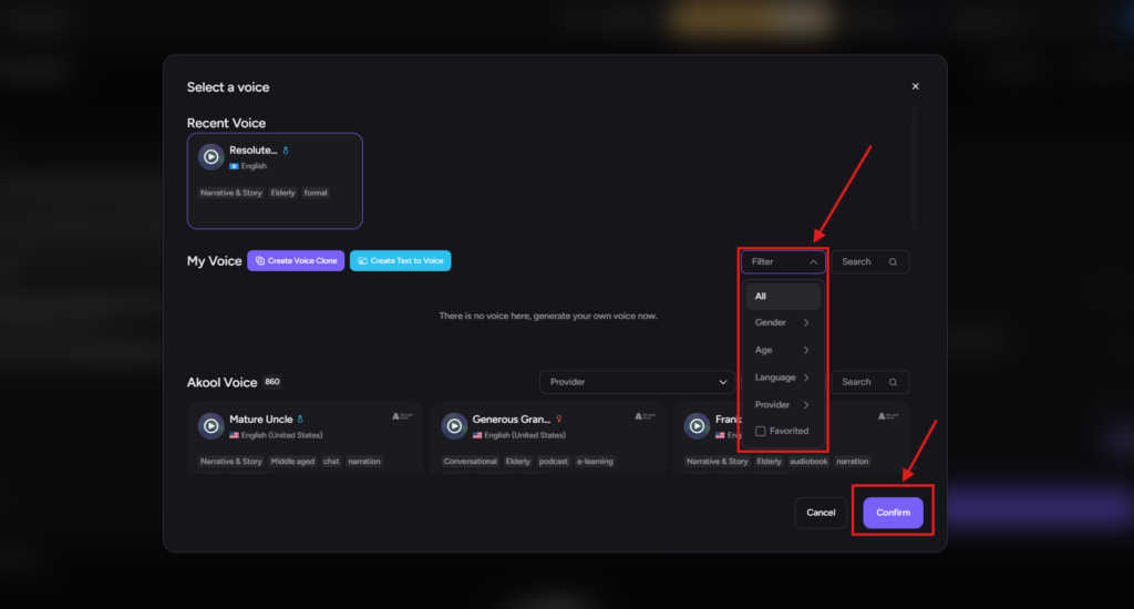 Akool ai voice generator