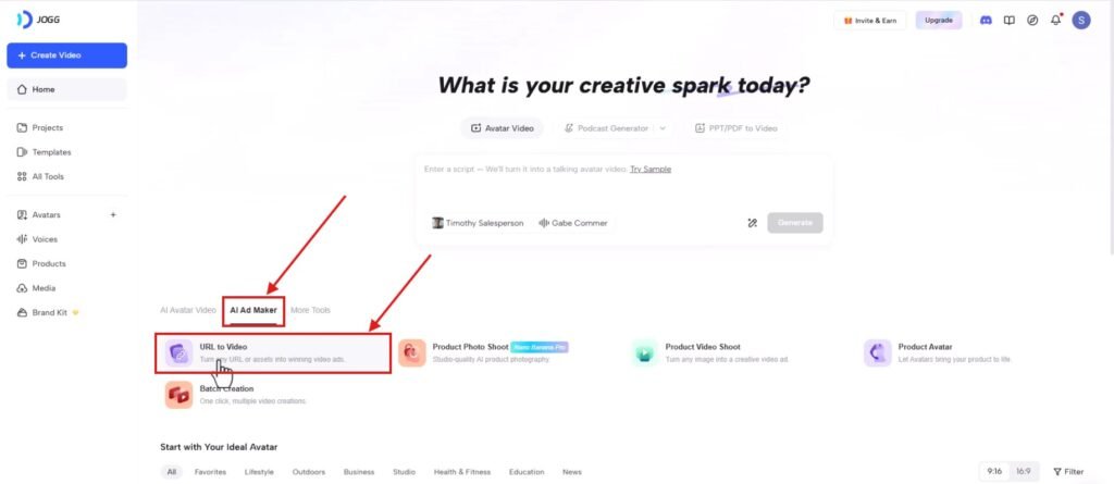 Jogg ai dashboard Screenshot 2026-03-28 192336