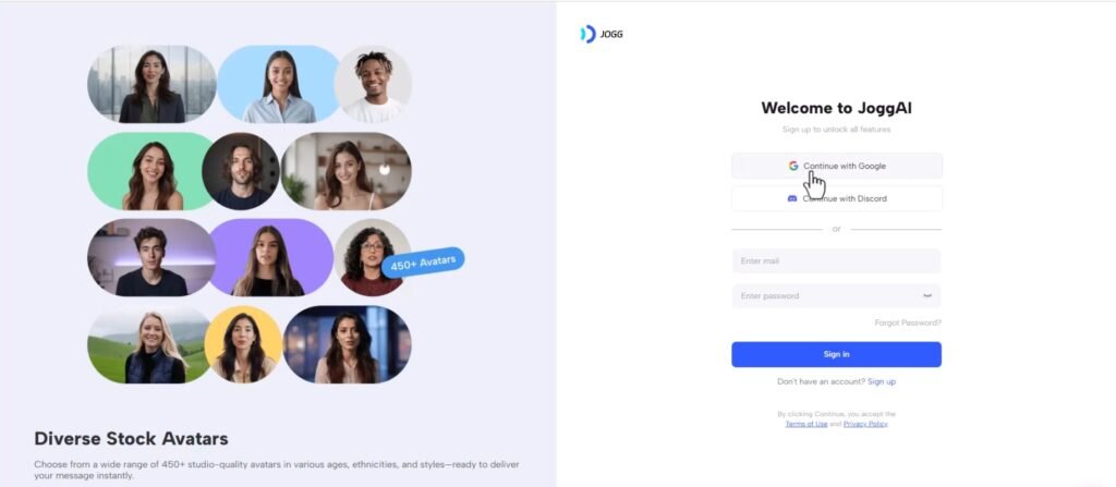 Jogg ai welcome window Screenshot 2026-03-28 192151