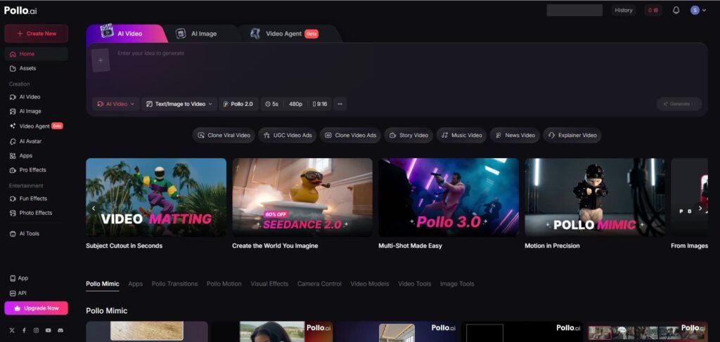Polo ai video tool homepage