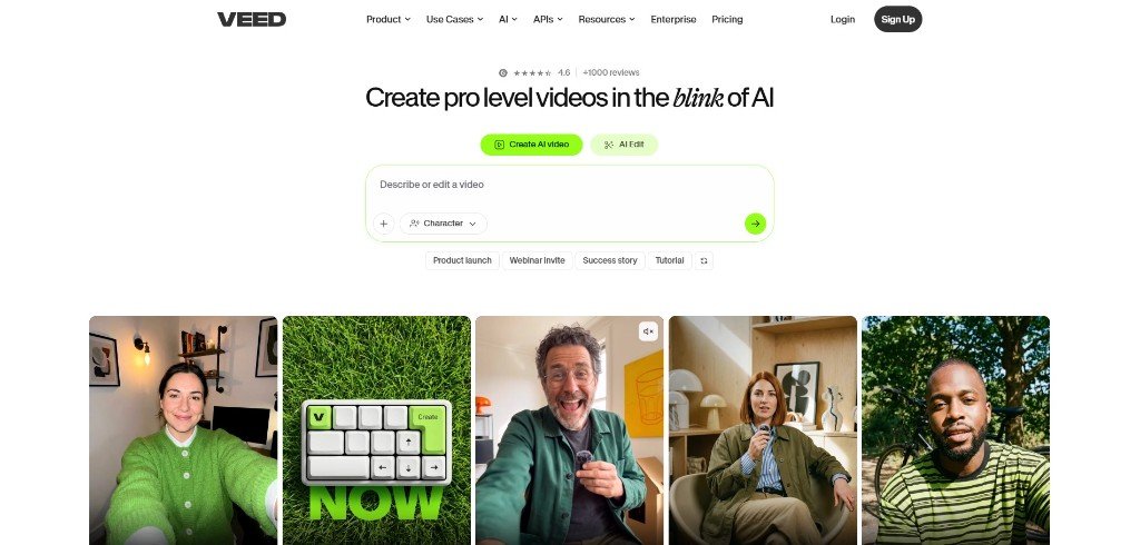 VEED homepage screenshot