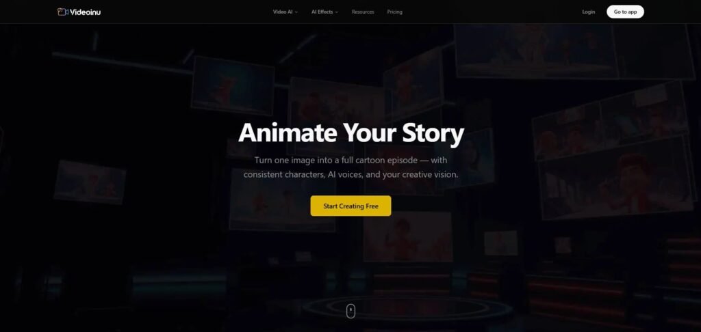 Videoinu ai video tool homepage