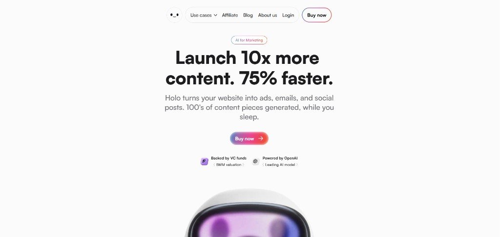 Holo ai homepage
