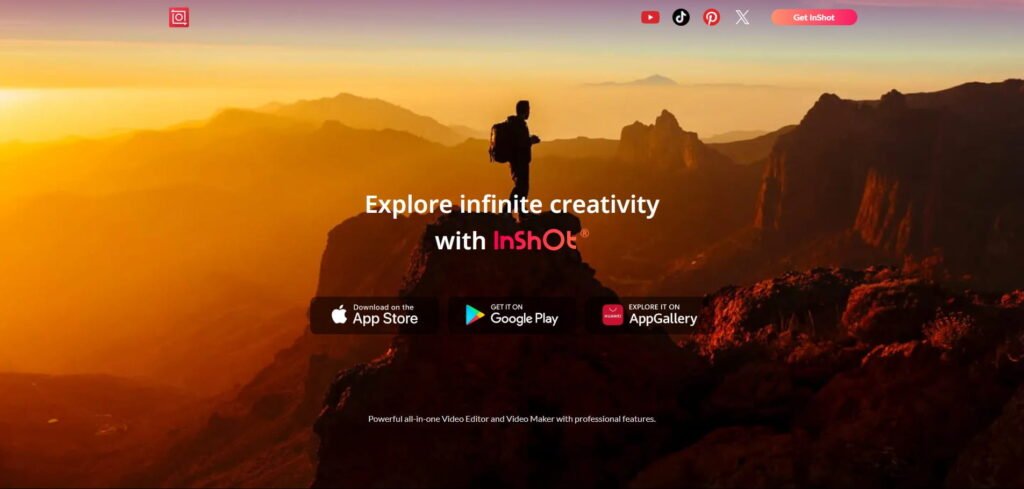 InShot homepage