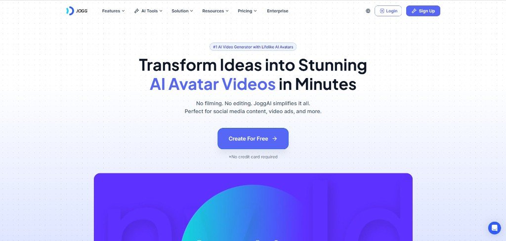 Jogg ai homepage
