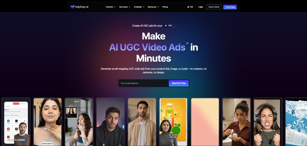 Tagshop ai homepage