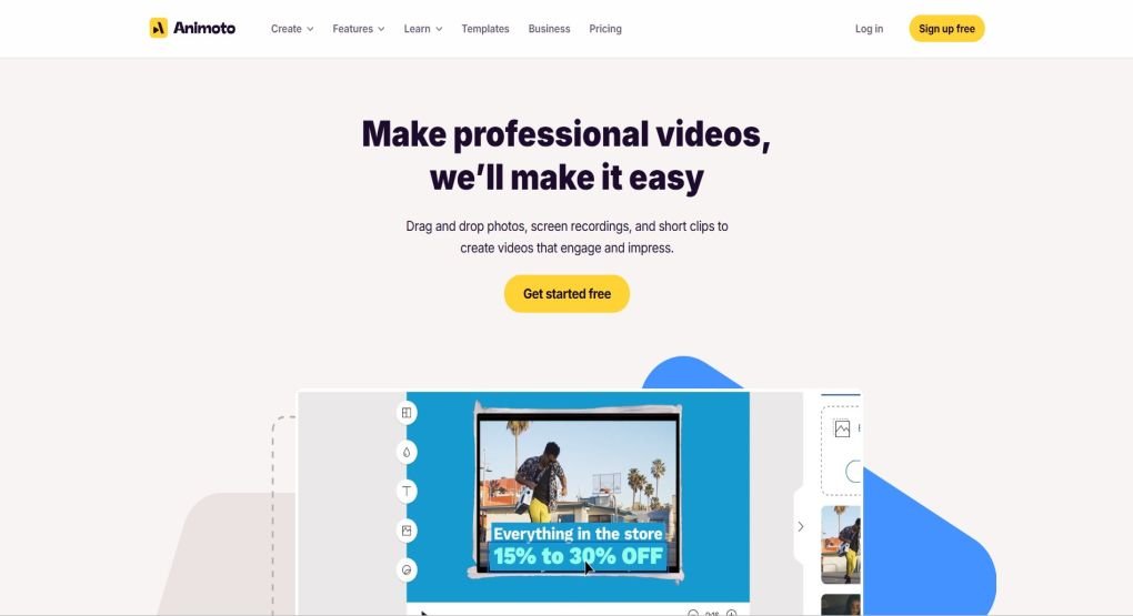 Animoto Homepage