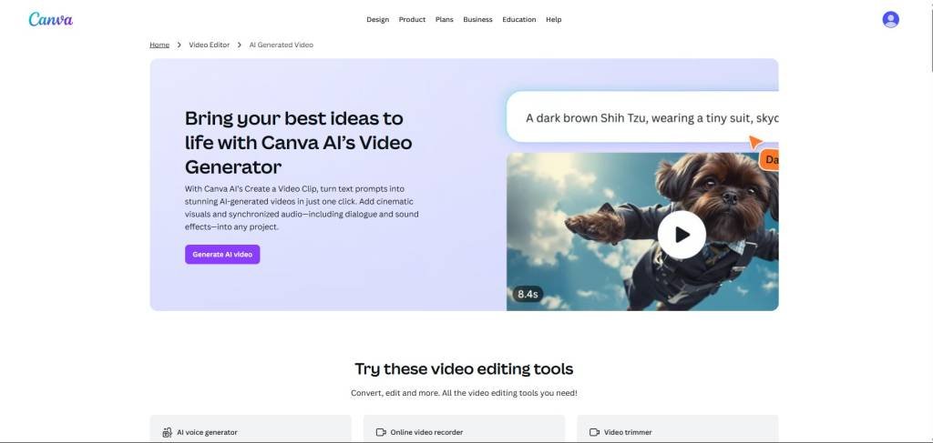 Canva ai video generator