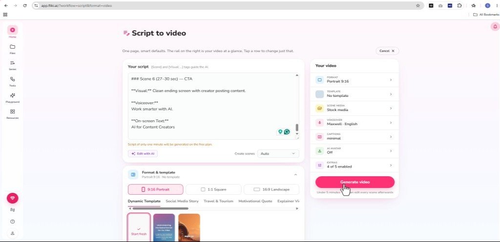 Fliki text to ai video making