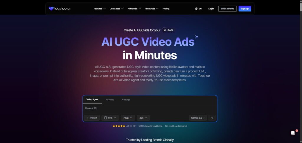 Tagshop ai updated homepage