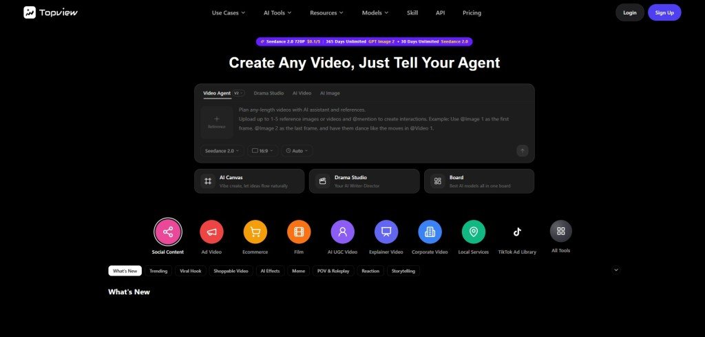 Topview ai homepage