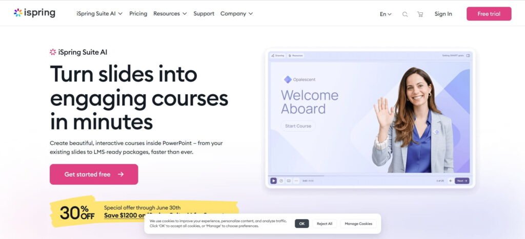 iSpring suite homepage