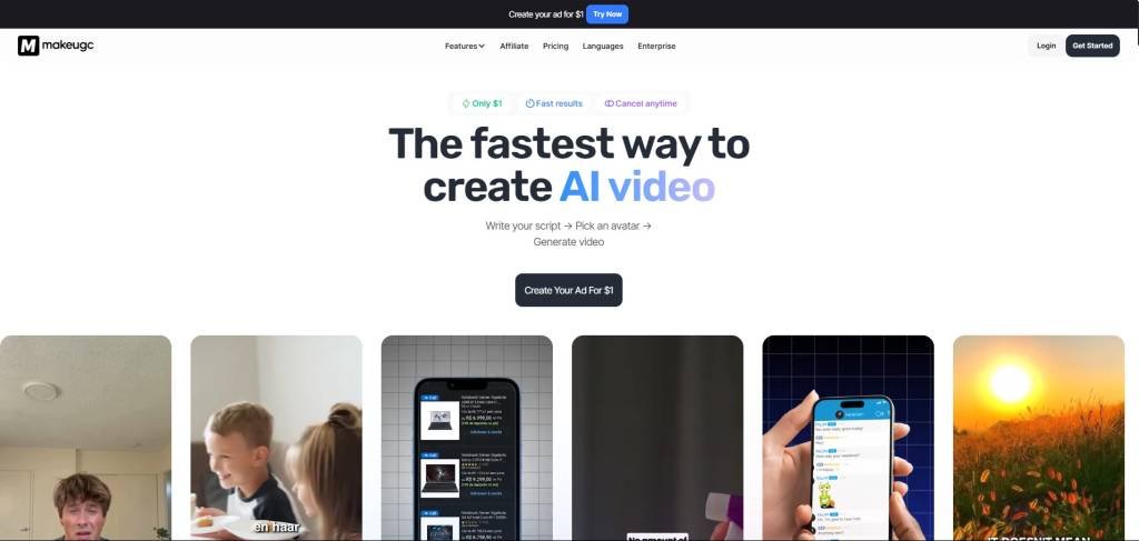 makeugc ai homepage