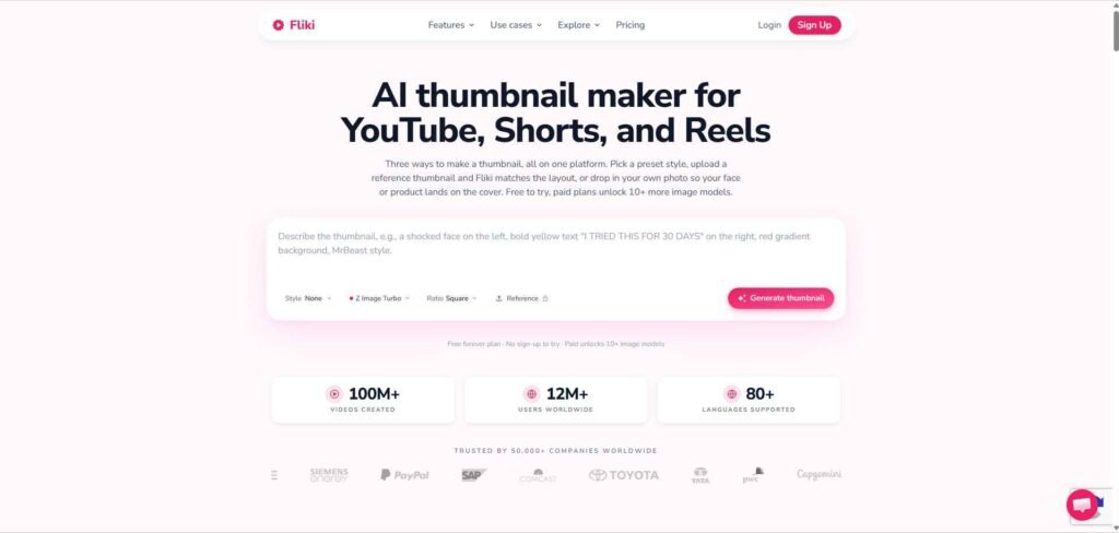 Fliki ai thumbnail maker