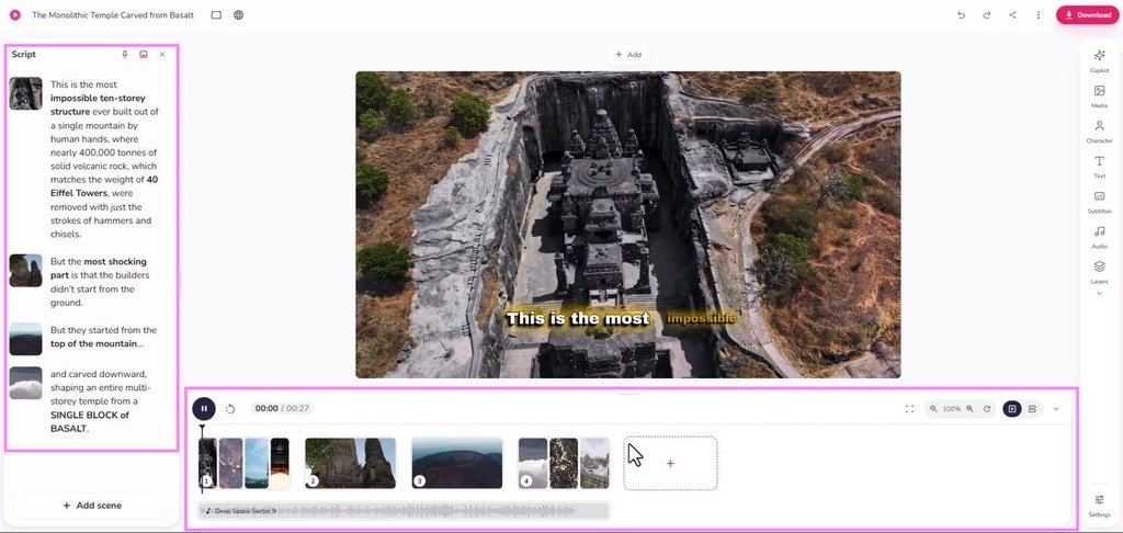 faceless long AI video editor