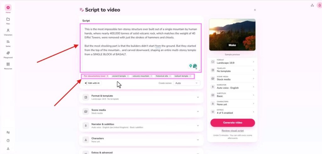 faceless long form video making process